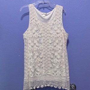 White lined and Lacey long top